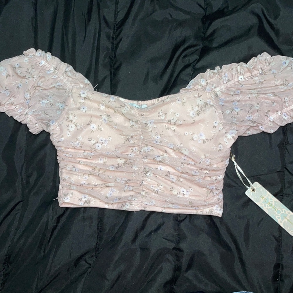 floral pink crop top